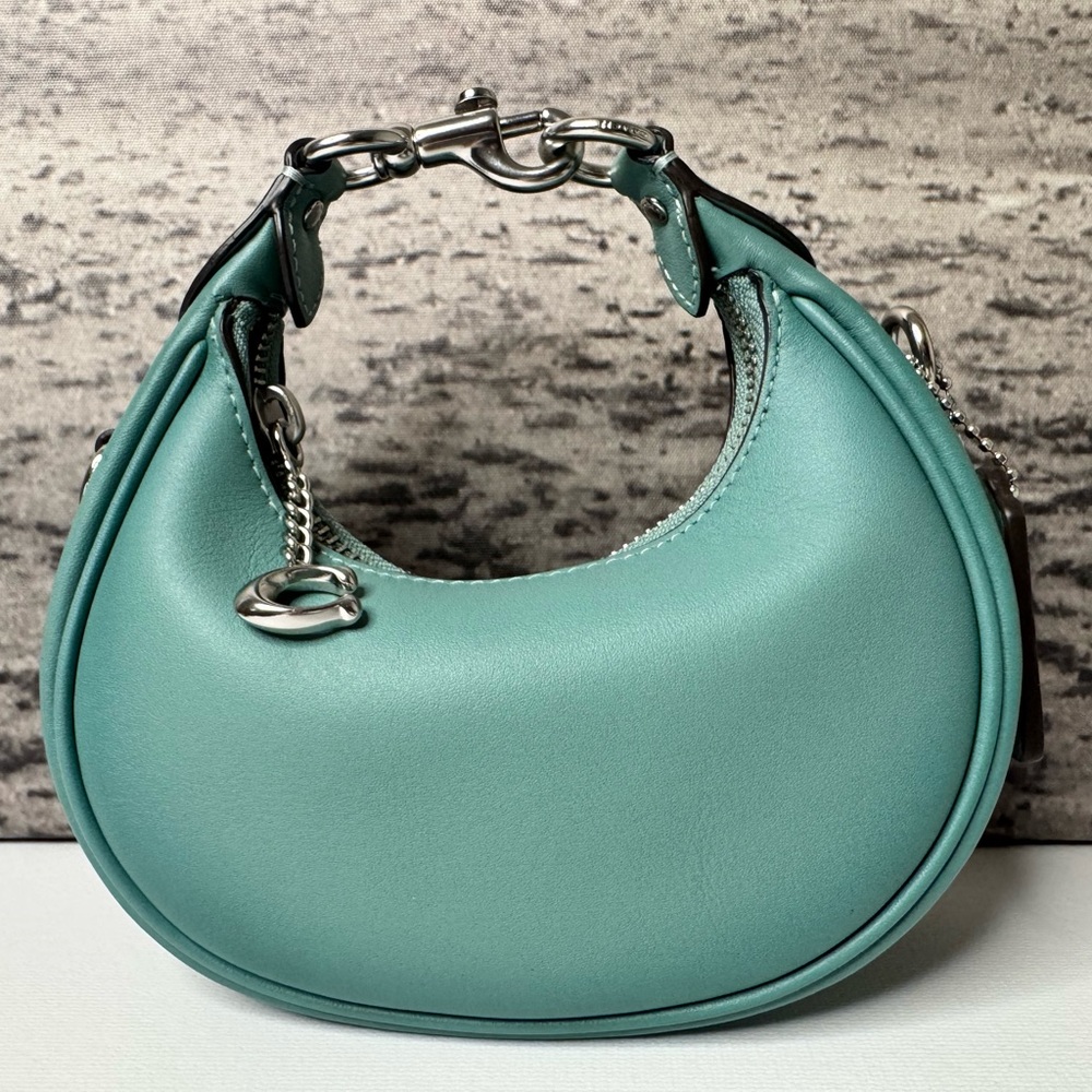 New Coach Jonie Mini Bag in Glovetanned Leather Aquamarine / Silver CR508